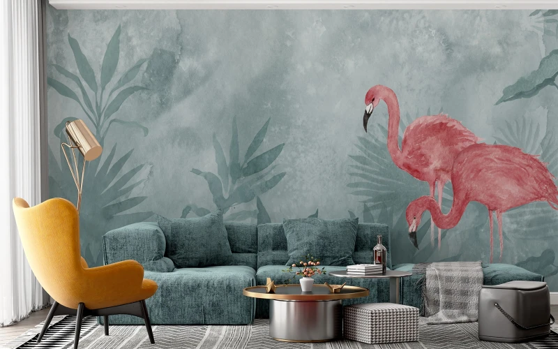 Fototapeta Akwarelowe flamingi