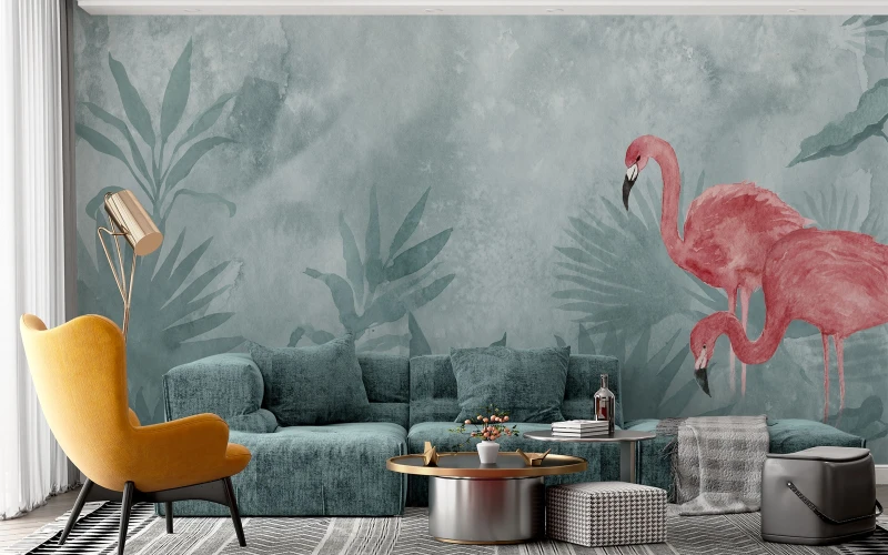 Fototapeta Akwarelowe flamingi