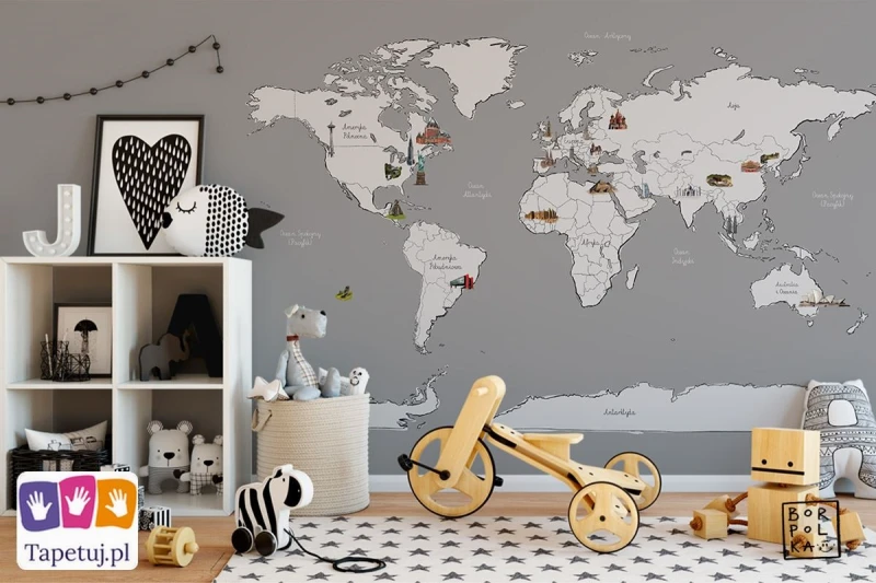 Fototapeta dla dzieci Mapa podróżnika