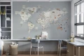 Fototapeta młodzieżowa Mapa z flagami