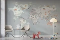 Fototapeta młodzieżowa Mapa z flagami