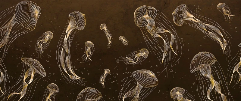 Fototapeta Złote meduzy