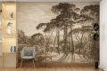 Fototapeta krajobraz polana i drzewa