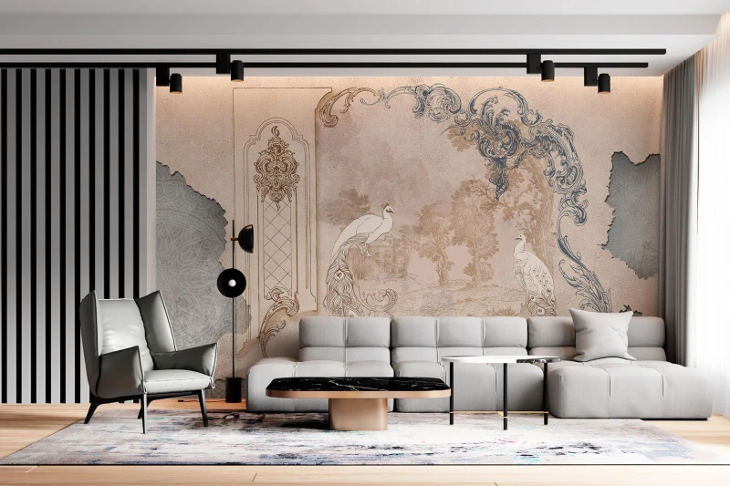 Fototapeta vintage pawie