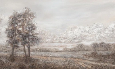 Fototapeta malowane drzewa i polana