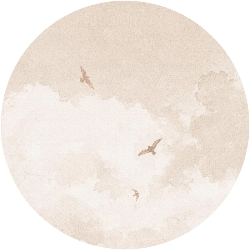 Fototapeta w kształcie koła - Golden Birds