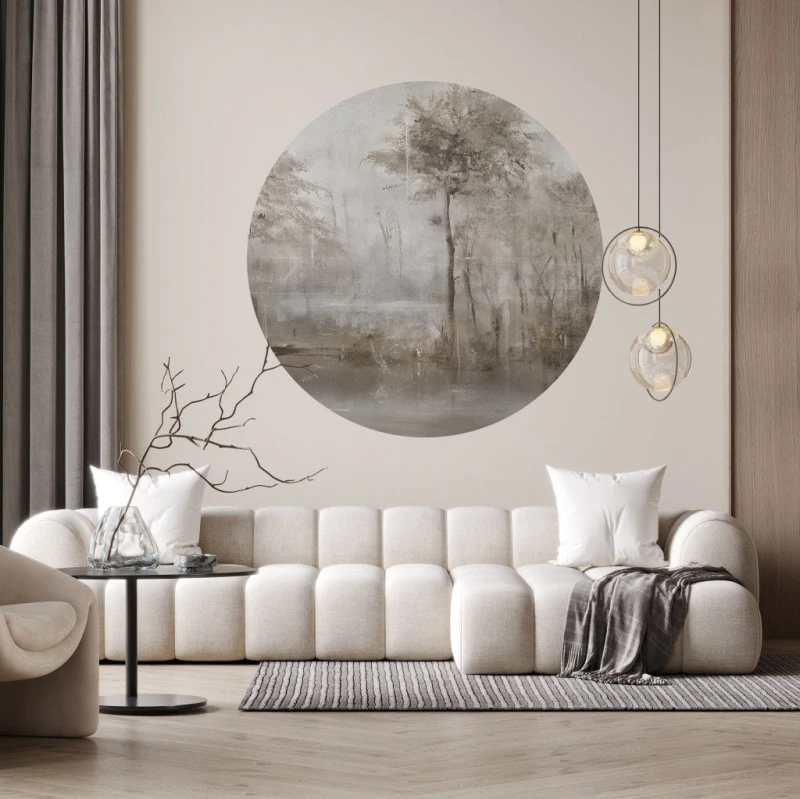 Fototapeta w kształcie koła - Lacus Beige