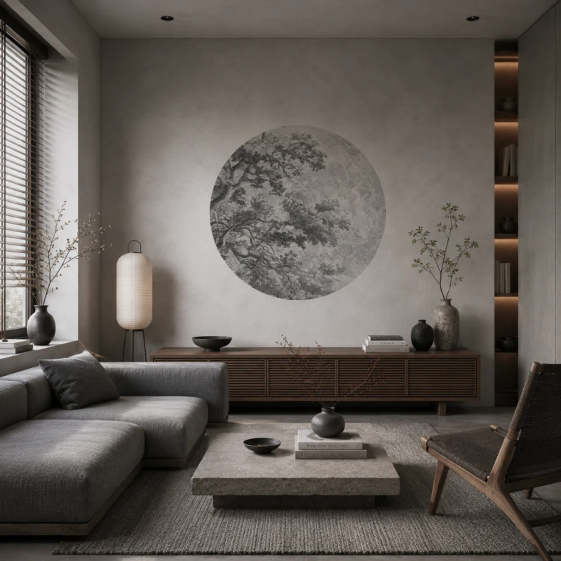 Fototapeta w kształcie koła - Sanctuary Grey