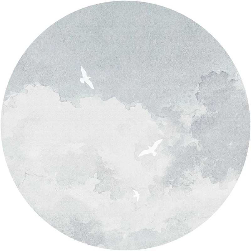 Fototapeta w kształcie koła - White Birds