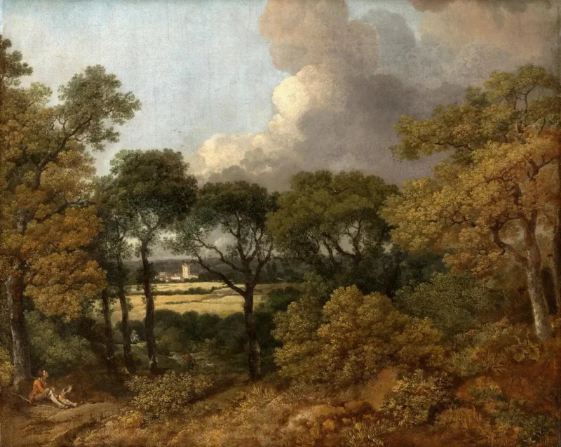 Fototapeta Wooded Landscape with a Peasant Resting 142424