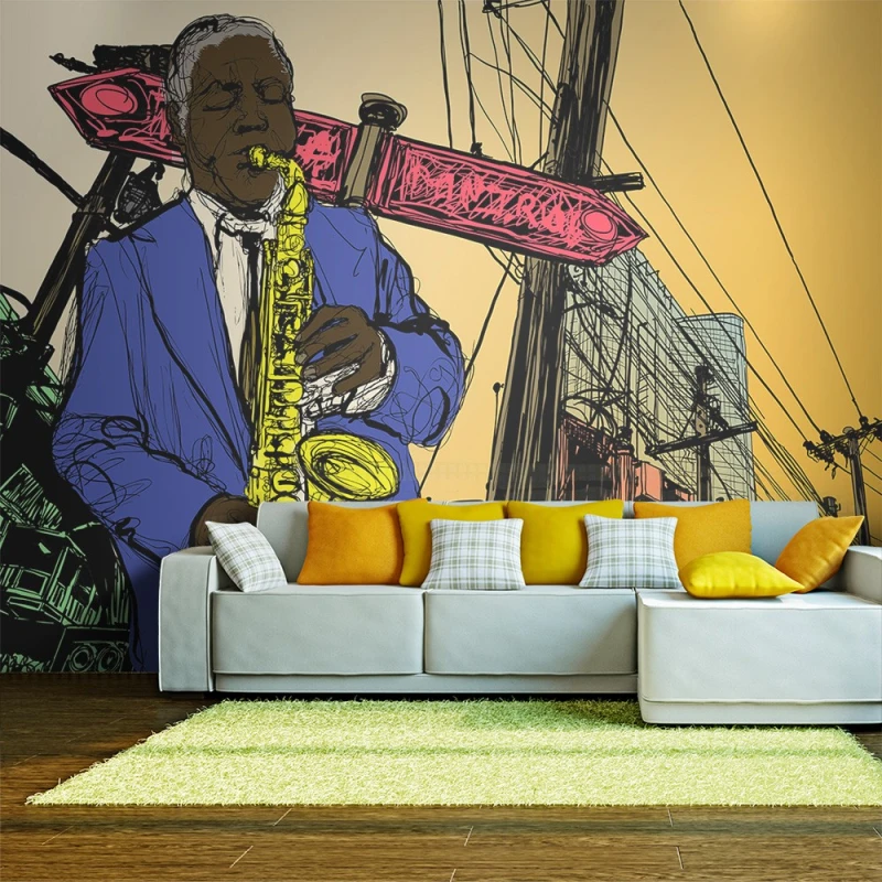 Fototapeta - Saxophonist in New York