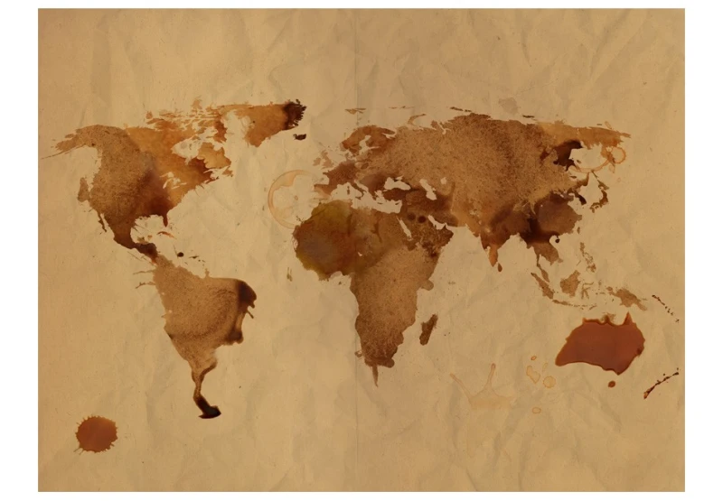Fototapeta - Herbaciana mapa świata