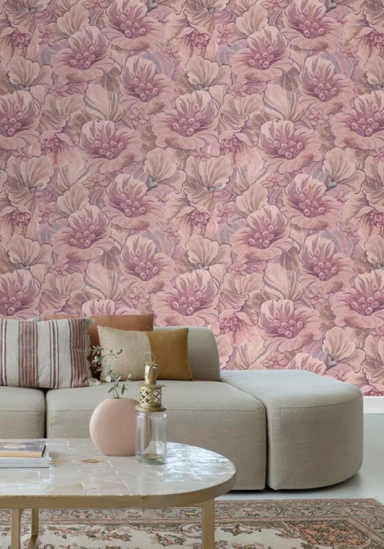 Fototapeta różowa w kwiaty