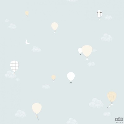 Tapeta dziecięca na flizelinie ICH Wallpaper Noa motyw balonów szara