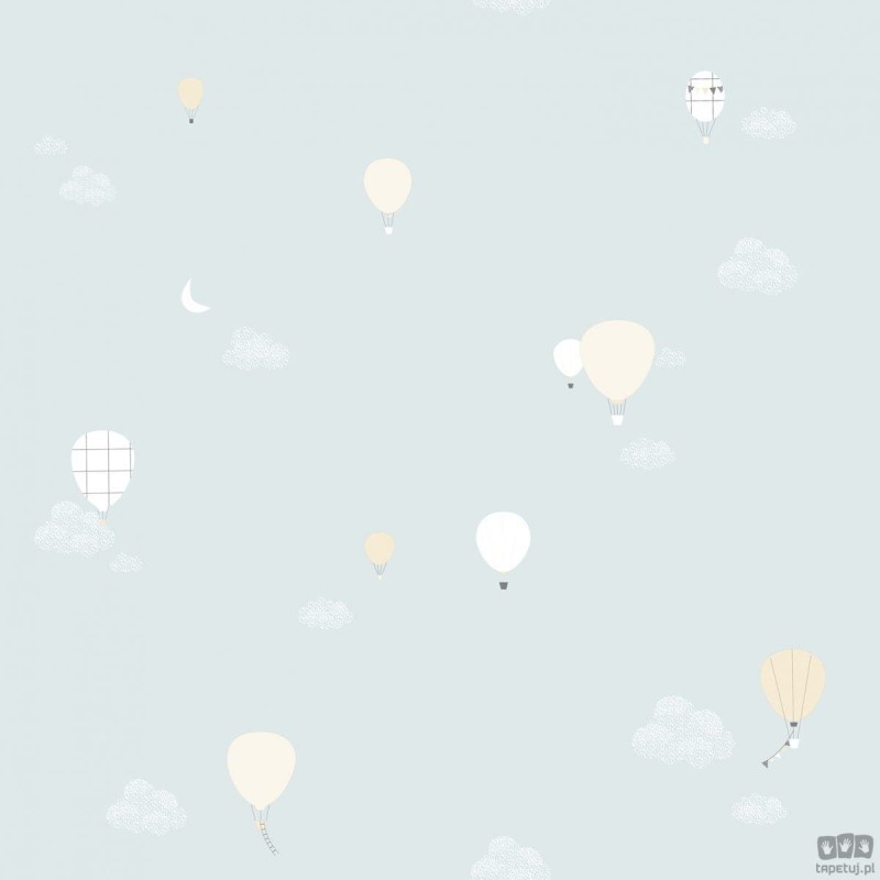 Tapeta dziecięca na flizelinie ICH Wallpaper Noa motyw balonów szara