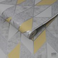 Tapeta winylowa z geometrycznym wzorem z efektem przetarć i tłoczeń