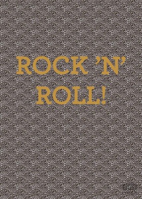 Fototapeta we wzór skóry lamparta ze złotym napisem Rock’n’Roll