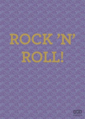 Fototapeta we wzór niebieskiej skóry lamparta ze złotym napisem Rock’n’Roll