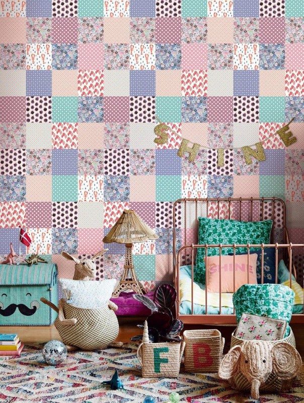 Kolorowa fototapet w patchwork