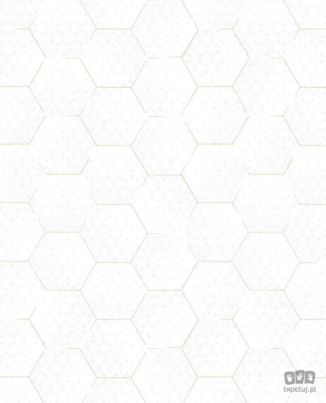 Biało-beżowa tapeta na flizelinie geometryczna sześciokąty