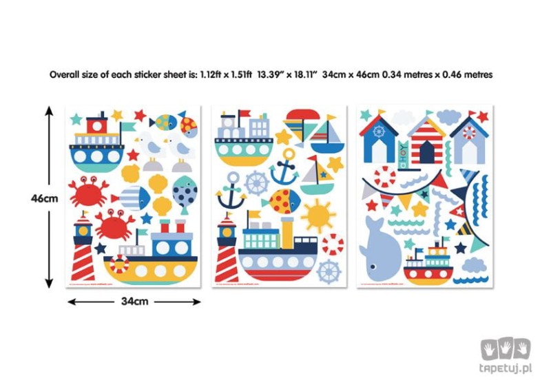 Naklejki ścienne dla dzieci Nautical 44845