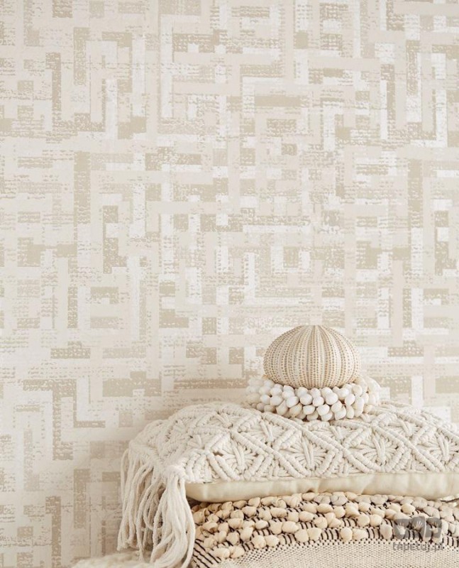 Tapeta w odcieniach taupe z ornamentem