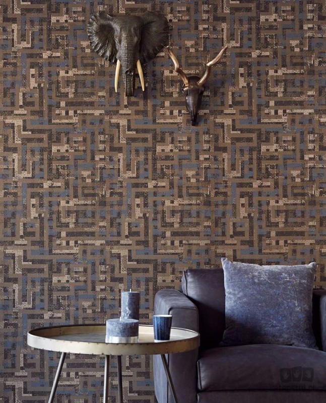 Tapeta w odcieniach taupe z ornamentami