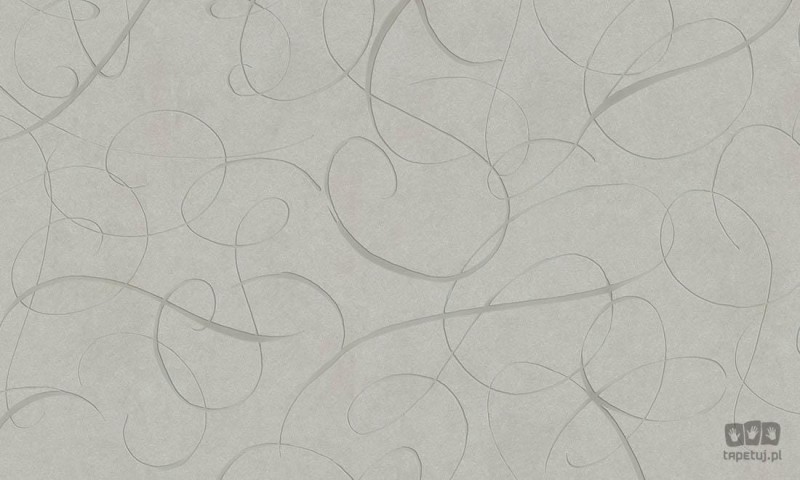 Szara tapeta na flizelinie w abstrakcyjny wzór serpentyny