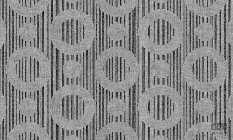 Szaro-srebrna tapeta na flizelinie w geometryczny wzór koła