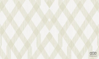 Biała tapeta na flizelinie z geometrycznym złotym motywem
