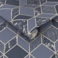 Tapeta w odcieniach granatu geometria
