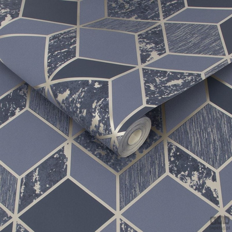 Tapeta w odcieniach granatu geometria