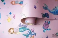 Papierowa tapeta z motywem syren Holden Over The Rainbow różowa
