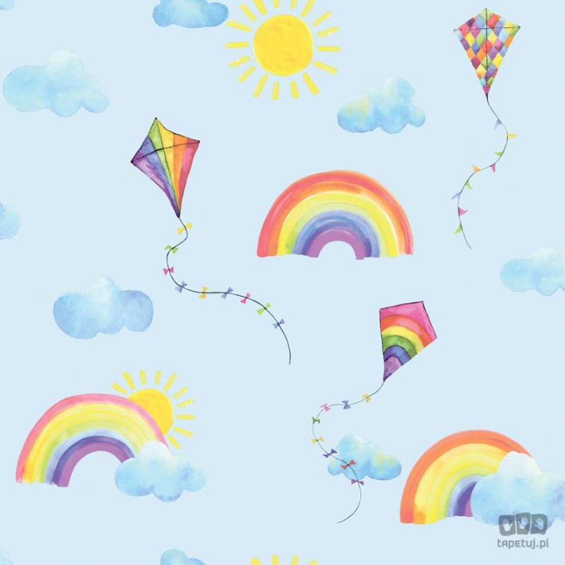 Niebieska tapeta Holden Over The Rainbow tęcze latawce