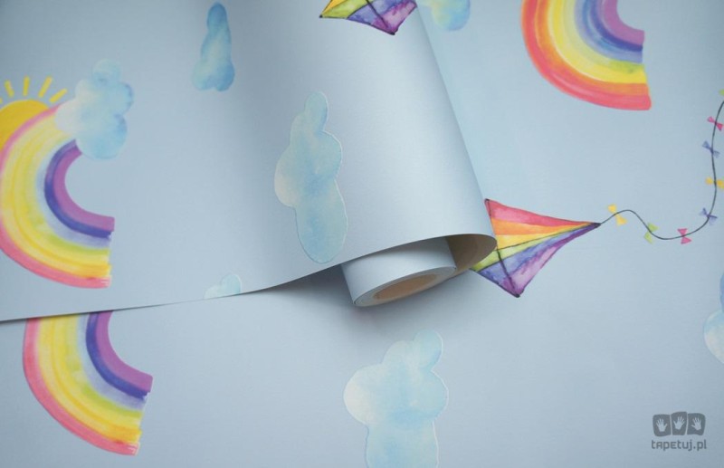Niebieska tapeta Holden Over The Rainbow tęcze latawce