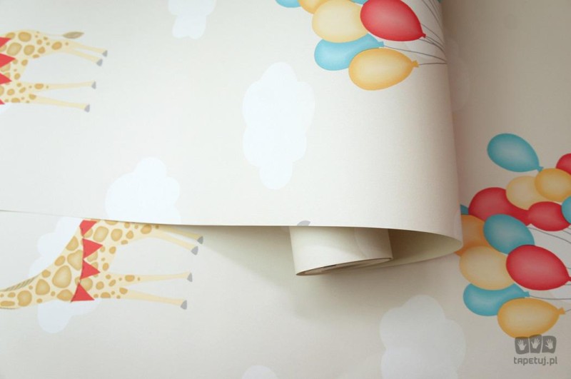 Beżowa tapeta papierowa z dzikimi zwierzętami Holden Over The Rainbow