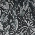 Zielono-szara tapeta z motywem roślinnym