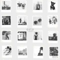 Tapeta na flizelinie zdjęcia polaroid Francja czarno białe