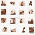 Tapeta na flizelinie zdjęcia polaroid Francja sepia