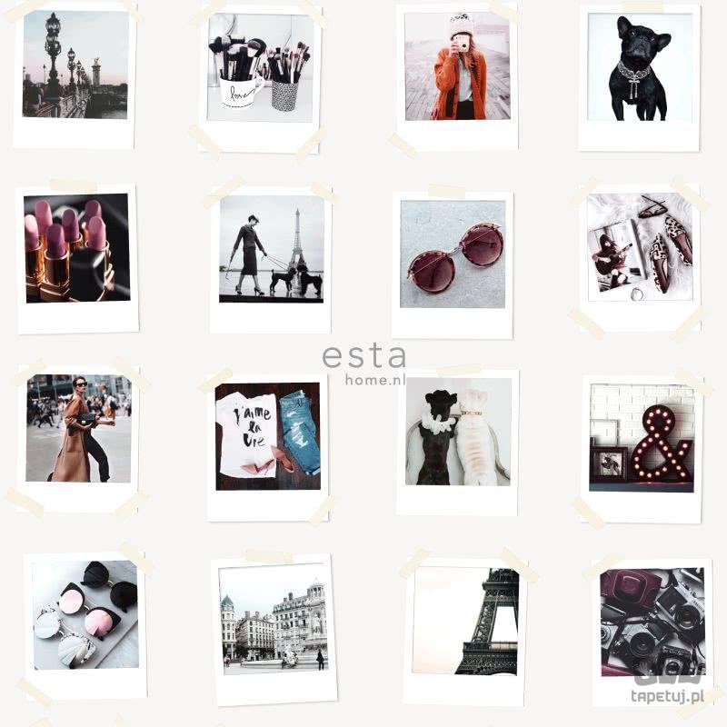 Tapeta na flizelinie zdjęcia polaroid Francja kolor