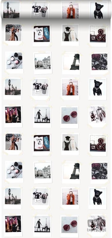 Tapeta na flizelinie zdjęcia polaroid Francja kolor