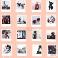 Tapeta na flizelinie zdjęcia polaroid Francja różowe tło