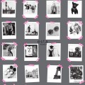 Tapeta na flizelinie zdjęcia polaroid Francja różowa taśma