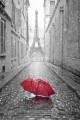 Fototapeta na flizelinie Paryż wieża Eiffla czerwony parasol