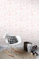 Tapeta na flizelinie w cienie zwierząt różowa