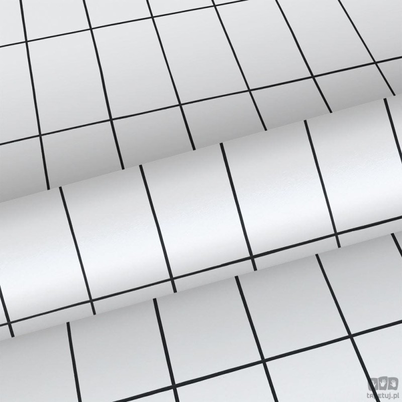 Biała tapeta w kratkę wzór geometryczny prostokąty