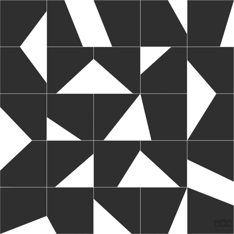 Tapeta na flizelinie biało czarna wzór geometryczny