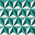 Geometryczna turkusowa tapeta z zielonym akcentem