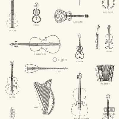 Biała tapeta z ilustracjami instrumentów