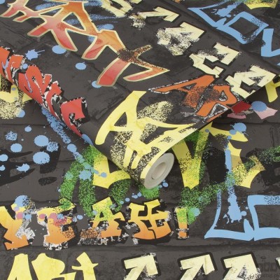 Tapeta papierowa z motywem graffiti w amerykańskim stylu